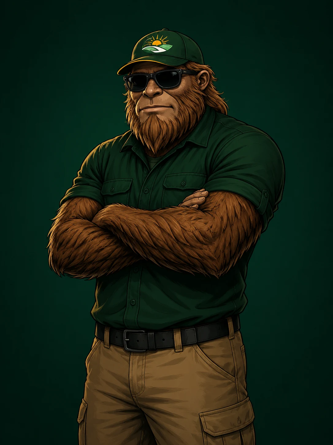 Havok's Bigfoot mascot in branded workwear