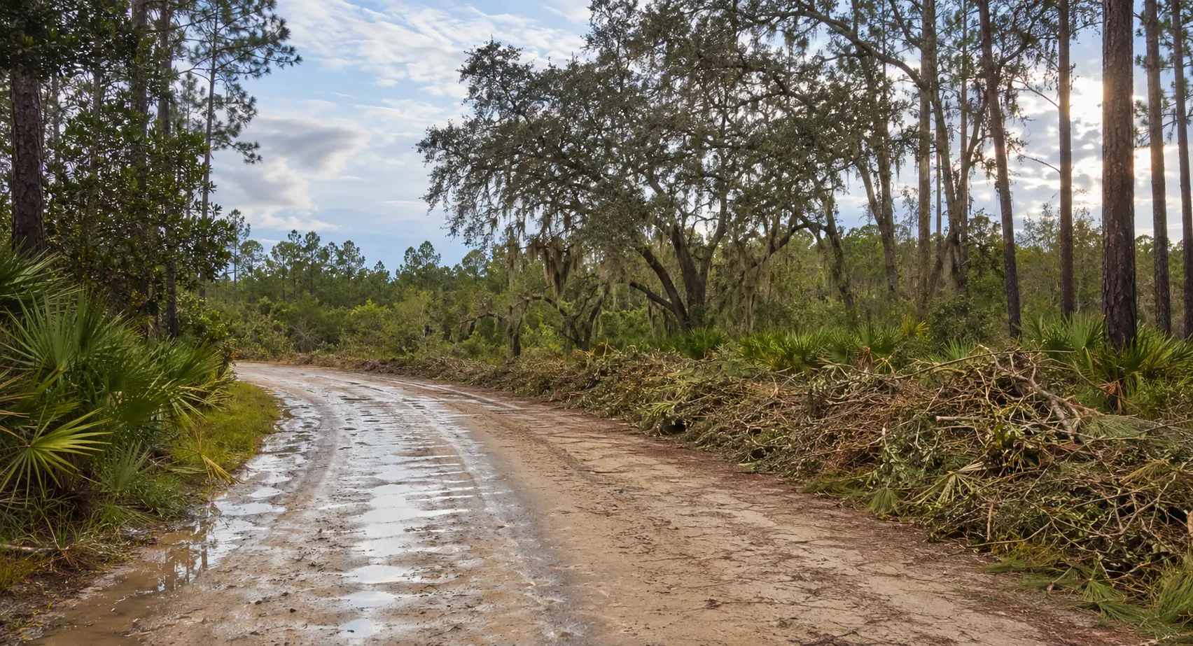 Reopened North Florida access lane after storm debris cleanup