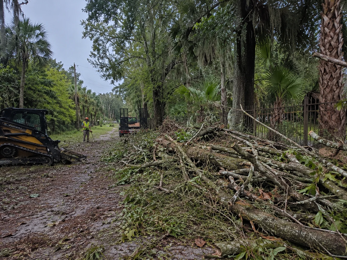 Storm cleanup on a property